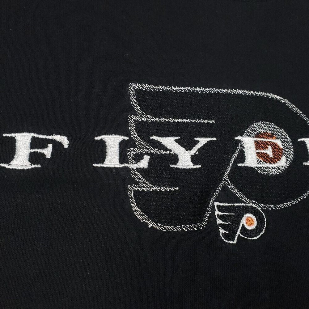 Vtg Starter Philadelphia Flyers Sweatshirt Boy XL Black Embroidered Logo NHL - Picture 4 of 13